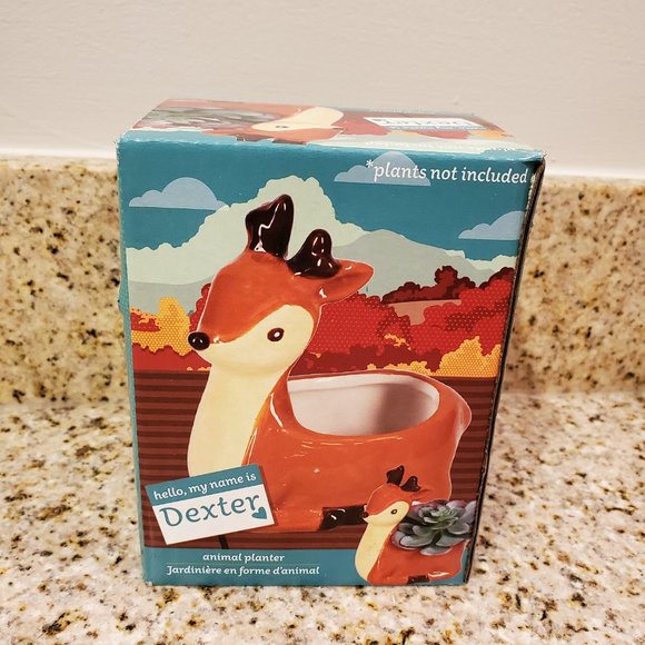 Animal Planters, Woodland 4pc Set, Squirrel Deer Owl Hedgehog plant pots - Picture 2 of 11